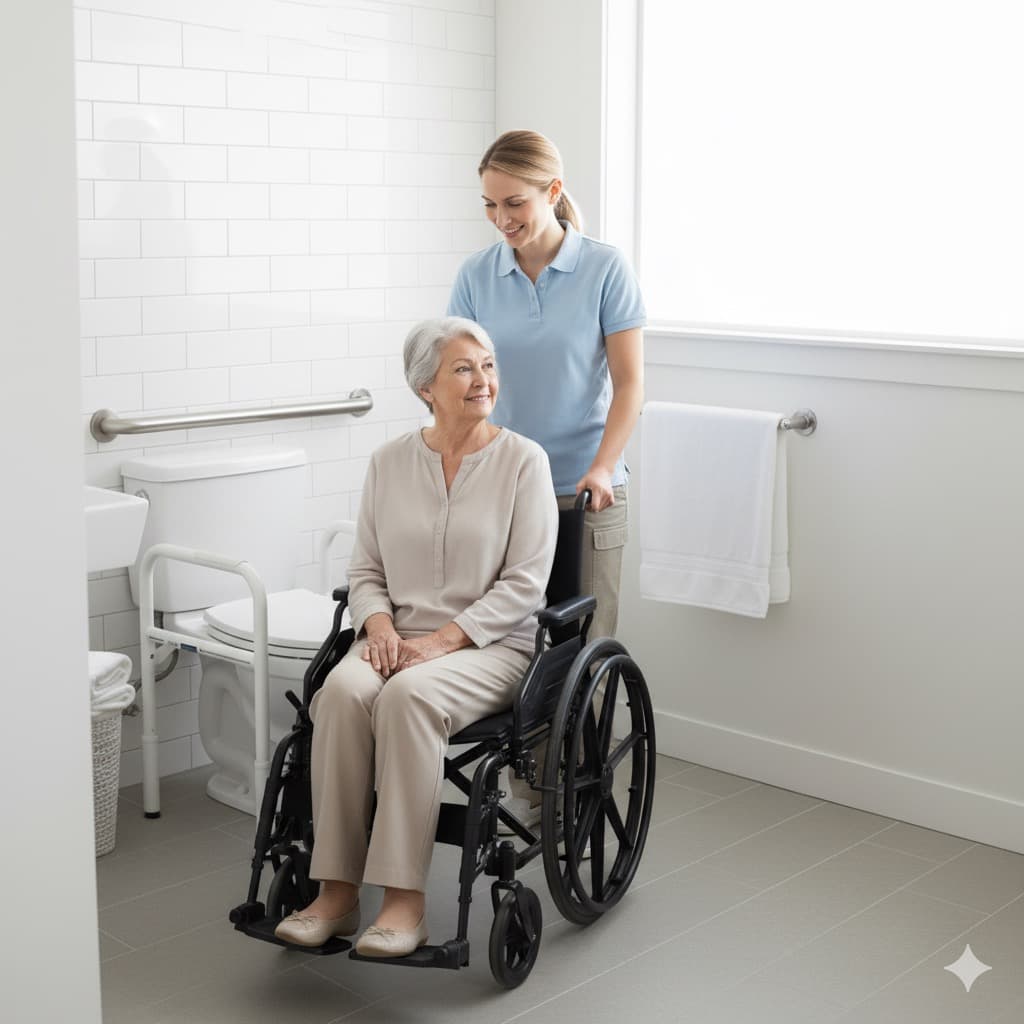 A caregiver providing hands-on daily support at home